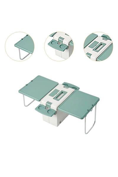 generi Multifunctional Camping Cooler Box, Portable Ice Chest with Foldable S...
