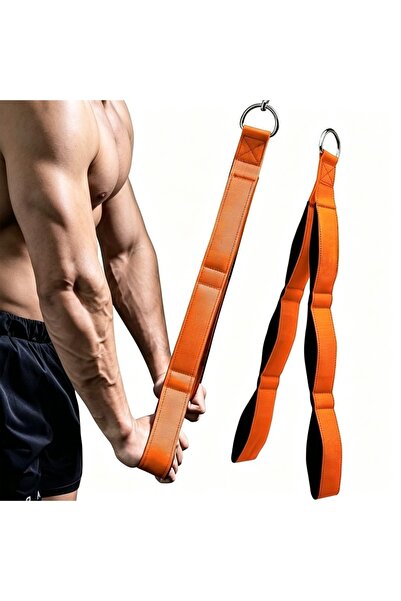 Choice Orange 6-Ring Triceps Rope Connecting Handle Heavy Duty Adjustable Len...