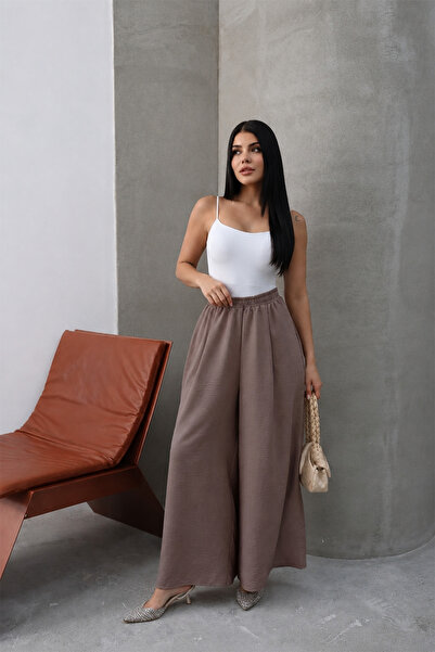 Hatun Atila بنطلون مع تنورة من الكتان 8826 مينك