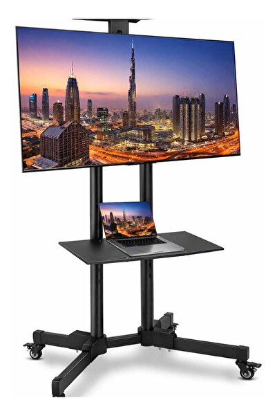BRANDTECH Premium Heavy-Duty Mobile TV Stand Cart for 32–75 Inch TVs, Height ...