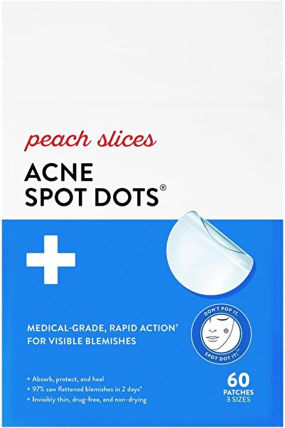 Peach Slices لصقات شفافة هيدروكولويدية لعلاج حب الشباب والبثور (60 قطعة)