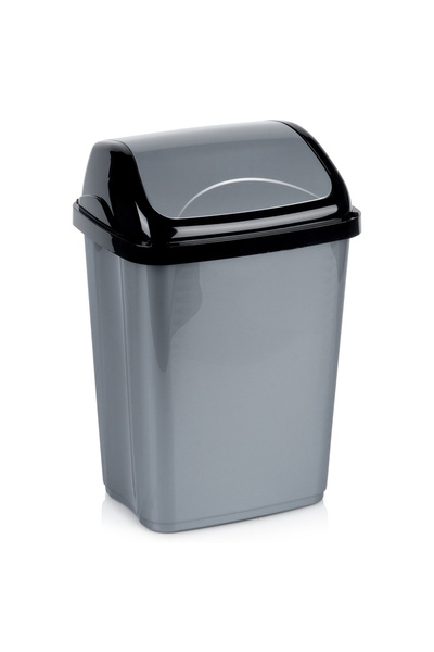 Orion Coș de gunoi din plastic gri cu capac batant de 10L