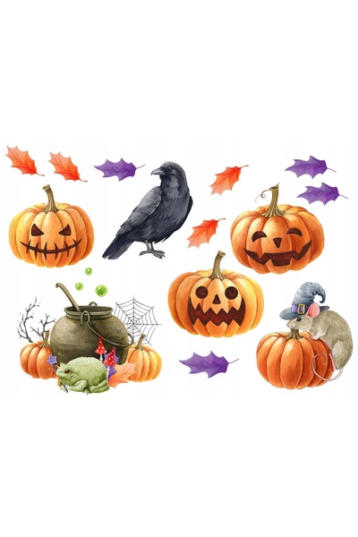 Naklejkomania Autocolant pentru fereastră cu două fețe, Decorațiune de Hallow...