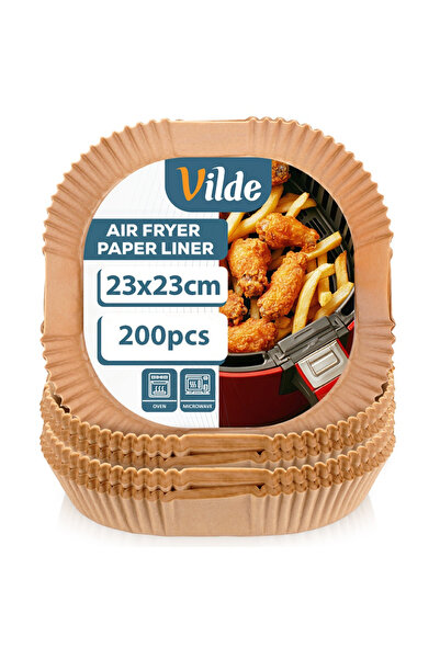 Vilde Hârtii de copt pătrate pentru friteuză cu aer cald 23x23 cm, 200 bucăți