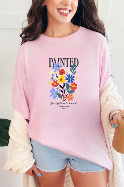 Sarah's Boutique Women's T-shirt – 100% cotton – Painted Nature