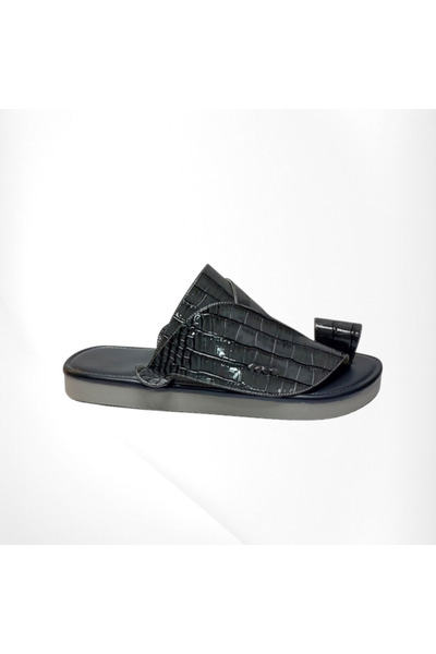 OEMS Oriental Shoes Large Size Gray Crocodile Patterned Shiny - 49