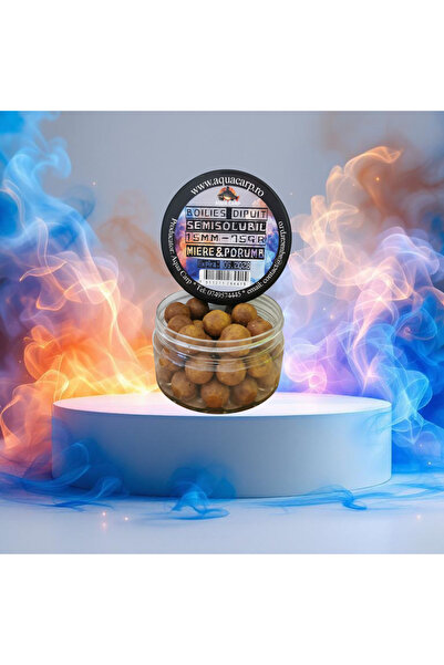 Aqua Boilies Carlig Semisolubil Dipuit 15mm Miere & Porumb 75gr