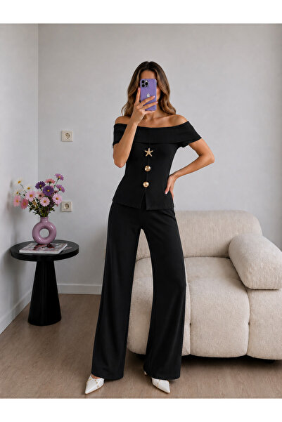 Ekim Store Komplet bluza i pantalona sa zlatnom zvezdom i madoninim ovratnikom