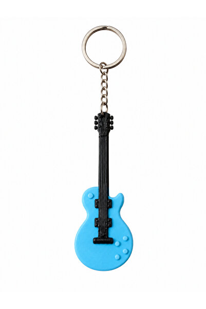 Major Hobi Blue Guitar Keychain 3D Printing Music Keychain with Electric Guit...