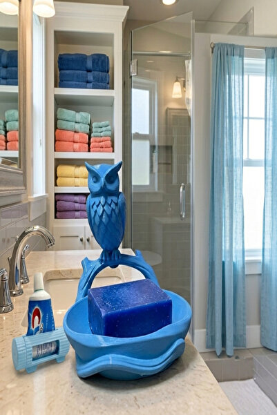 Küp Atölye Owl Soap Dispenser and Toothpaste Squeezer Set Add Color to Your B...
