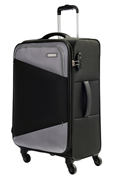 American Tourister حقيبة سفر ميستيك قابلة للتوسيع 68 سم باللون الأسود - حقيبة...