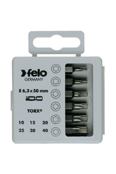 FELO Set Profi Bit Box - 6 Biti Industriali TORX - Lungime 50mm