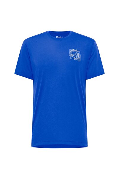 Jack Wolfskin Tricou tehnic pentru bărbați Vonnan Graphic SS 2025-Albastru-L