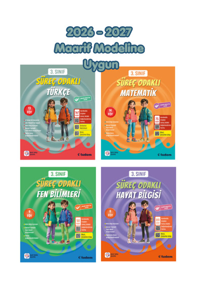 Tudem Yayınları Tudem 3.Sınıf Süreç Odaklı Türkçe - Matematik - Fen Bilimleri...