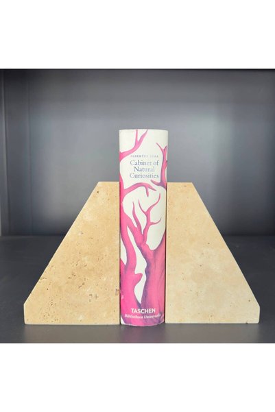LİSPERA Travertine Marble Book Holder, Travertine Marble Decorative Book Holder