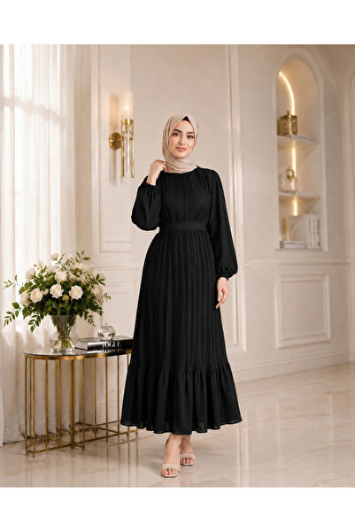 unika boutique Kadın Şifon Pileli Elbise