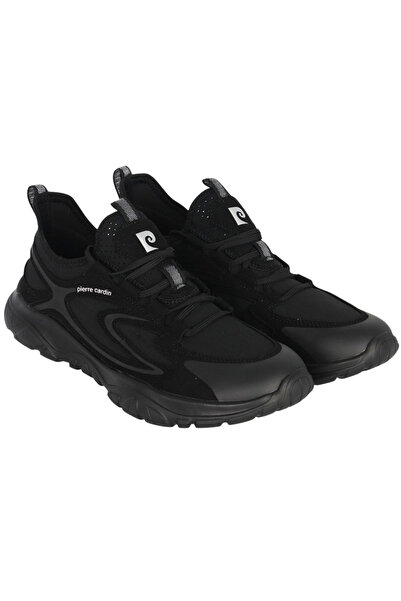 Pierre Cardin Men's Black Mesh Breathable Running Sneaker Thick Sole Sports S...