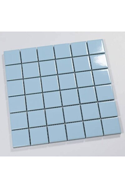 VitrA - M5x5 Ral 2307015 Fileli Seramik Porselen Mozaik Açık Mavi (1 M2Kutu) ...