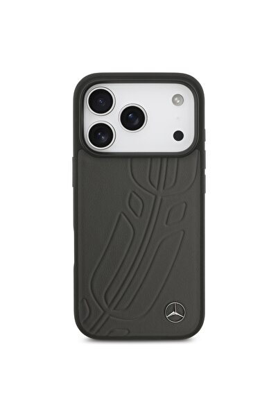 Mercedes Benz Mercedes-Benz Δερμάτινη Θήκη MagSafe για iPhone 17 Pro - Μαύρο