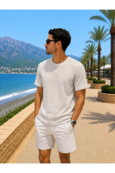 Maccali Ανδρικό μπλουζάκι με σχέδια Relax Fit Premium με κοντά μανίκια σε μπε...