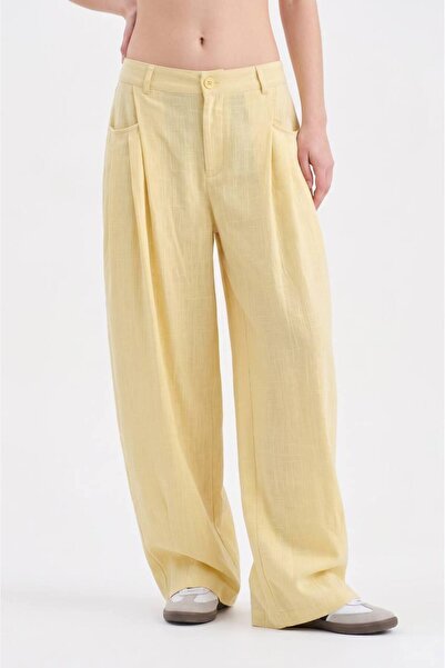 tw3 Women's 100% cotton pile detailed balloon fit design pants