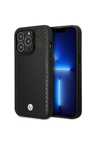 BMW Husă BMHMP14X22RFGK pentru iPhone 14 Pro Max 6.7 ", neagră, din piele cu ...