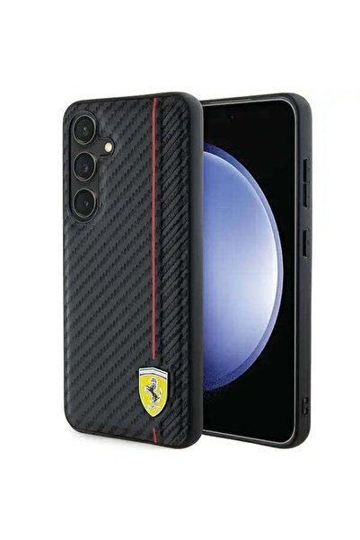 Ferrari Husă cu imprimeu carbon pentru Samsung Galaxy S24, negru