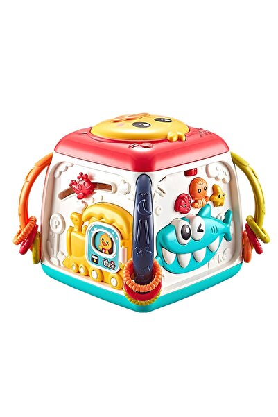 Avaleea Cub Multifunctional Muzical pentru Bebelusi Block Wisdom Blue, 9 Acti...