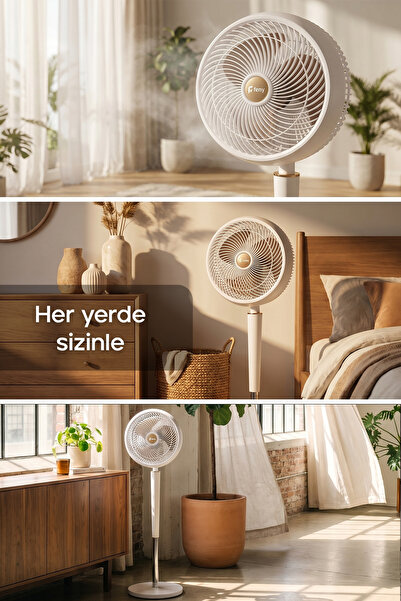 Feny Vortex 70W Ayaklı Retro Vantilatör Çift Motorlu 3 Kademeli Döner Başlıklı Sessiz Güçlü Fan