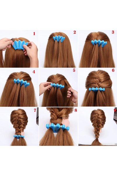 Stone Family Pink Color Practical Hair Braiding Tool - Easy Fishbone and Styling Clip