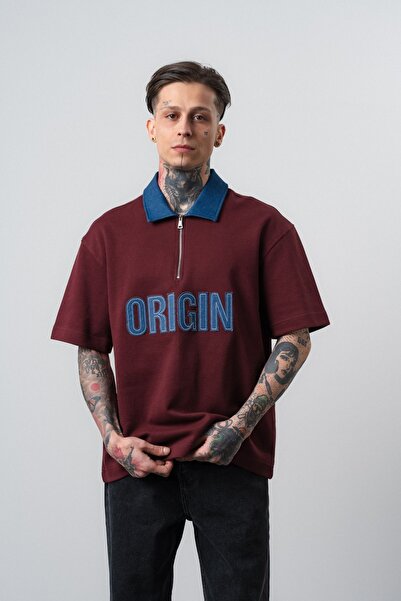 Respire Tricou polo Origin, croială regulară, bordo