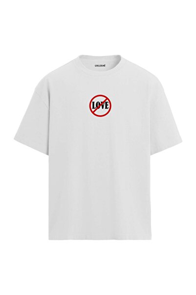 Colermi No Love Minimal Design Oversize T-Shirt