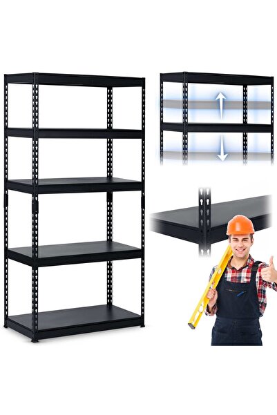 Humberg Raft metalic de depozitare 183 x 90 x 45 cm HR-700 negru