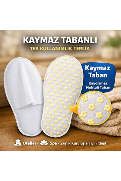 Zirve 100 Pairs of Non-Slip Sole Hotel Slippers & Disposable Slippers & Spa S...
