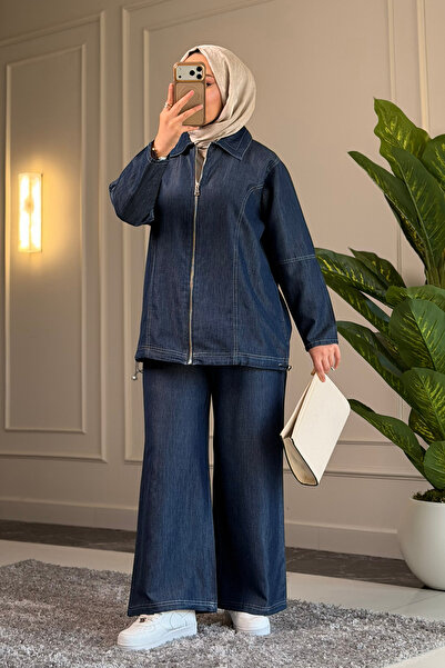 Suede Style 6501 - Set elegant și confortabil de cămașă și pantaloni din deni...