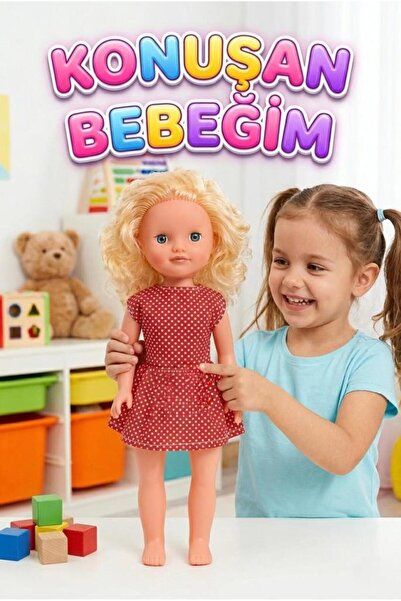 Tıfıl Toys Alya Türkçe Konuşan Etkileşimli Eğitici Oyuncak Bebek – 40 cm Kafa...