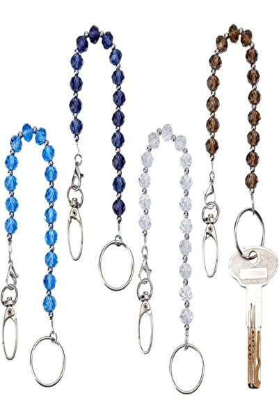 NBEADS Set de 4 brelocuri cu mărgele, curea/lanț organizator de 27 cm cu mărg...