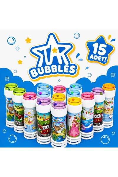 Star Bubbles 15 Ad Üflemeli Köpük Baloncuk Oyuncağı