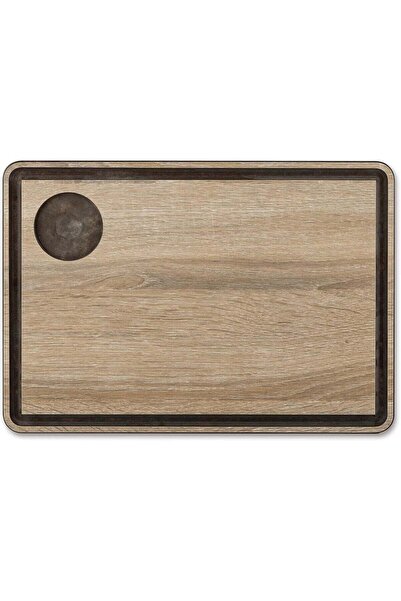 B & S B&S Brown Serving Board with Juice Channel