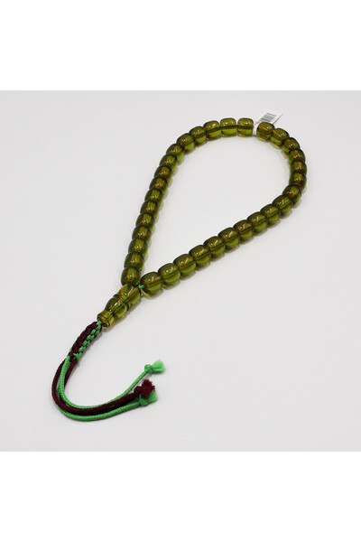 genernic Afghan Musk Rosary 33 Beads 12mm Olive Green Striped Prayer Beads 53...
