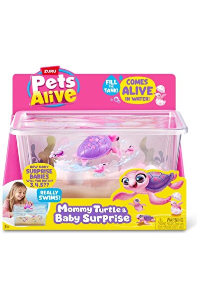 Pets Alive Set de joaca interactiv, Pets Alive, Mama testoasa si puii sai