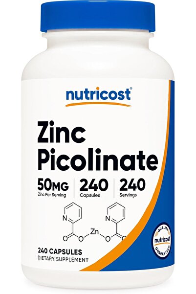 Nutricost زنك بيكولينات 50 ملغ، 240 كبسولة نباتية - خالية من الغلوتين وغير مع...