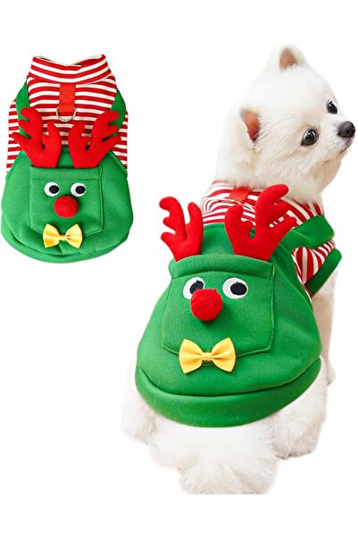 OEM Pulover festiv pentru câine cu inel D Ren de Crăciun roșu mărimea L 35-40cm