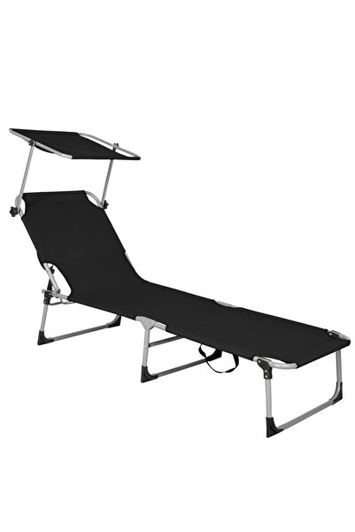 OEM Șezlong Pliabil cu Parasolar 188 × 57 × 38 cm – Sarcină 120 kg
