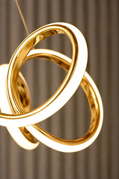 Luna Lighting Spiral Model Gold Kaplama Metal Salon Mutfak Oturma Yatak Odası Modern Led Sarkıt Avize