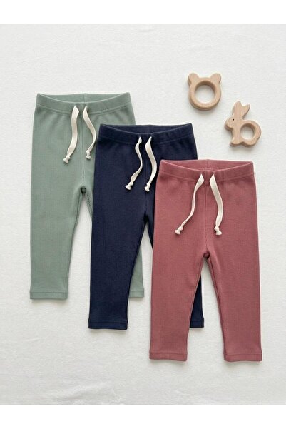 babykugu 3-Piece Ribbed Camisole Baby and Kids Leggings Set
