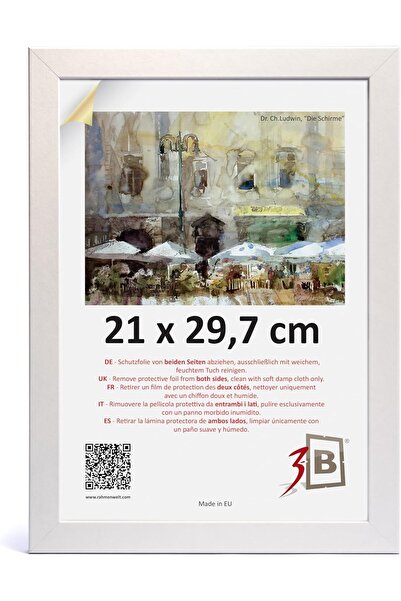 OEM Rame foto A4 din lemn, clasică, elegantă, 21x29,7 cm, albă