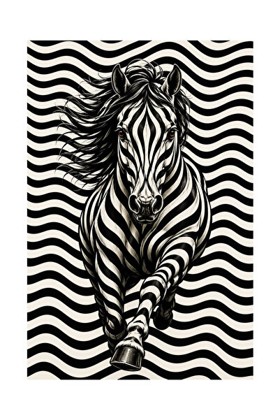 Rugs Modern Halı SDT Modern Zebra Desenli Siyah Beyaz İllüzyonlu Dokuma Taban...