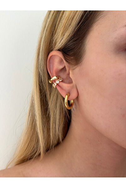 Lavian Accessories Çelik Loop Kalın Halka Küpe