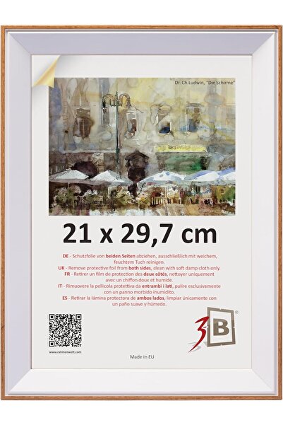 OEM Rama foto din lemn A4 21x30 cm elegantă, de perete, maro deschis